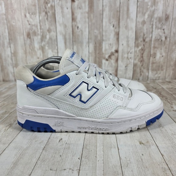 New Balance 550 Men's White Blue Low Top Basketball Sneakers Size 8.5 - Picture 1 of 8